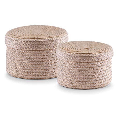 Zeller 14123 Korb-Set mit Deckel, 2-teilig, rund, PP, ø 16 x 10, ø 17 x 12 cm, natur Zeller 14123 Korb-Set mit Deckel, 2-teilig, rund, PP, ø 16 x 10, ø 17 x 12 cm, natur von ZELLER PRESENT SCHÖNER LEBEN. PRAKTISCH WOHNEN.
