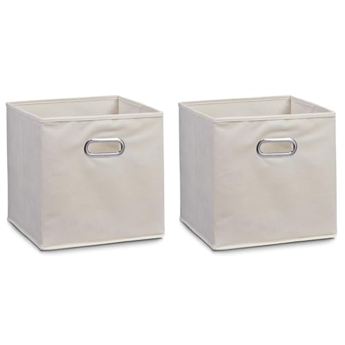 Zeller 14131 Aufbewahrungsbox, Vlies, L 28 x B 28 x H 28 cm, beige (Packung mit 2) von ZELLER PRESENT SCHÖNER LEBEN. PRAKTISCH WOHNEN.