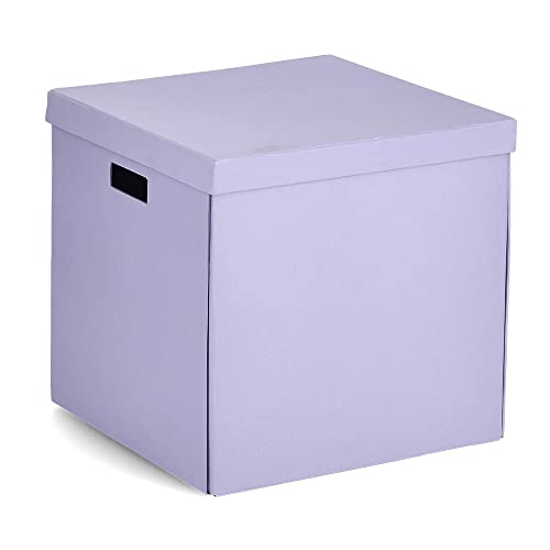 Zeller 14463 Aufbewahrungsbox, recycelter Karton (ca. 33,5 x 33 x 32 cm, flieder) von ZELLER PRESENT SCHÖNER LEBEN. PRAKTISCH WOHNEN.