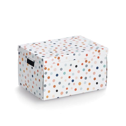 Zeller 14475 Aufbewahrungsbox "Dots", recycelter Karton, ca. 25 x 35 x 20 cm von ZELLER PRESENT SCHÖNER LEBEN. PRAKTISCH WOHNEN.