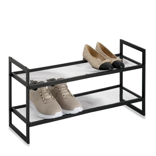 Zeller 17192 Schuhregal mit 2 Ablagen, stapelbar, Metall von ZELLER PRESENT SCHÖNER LEBEN. PRAKTISCH WOHNEN.