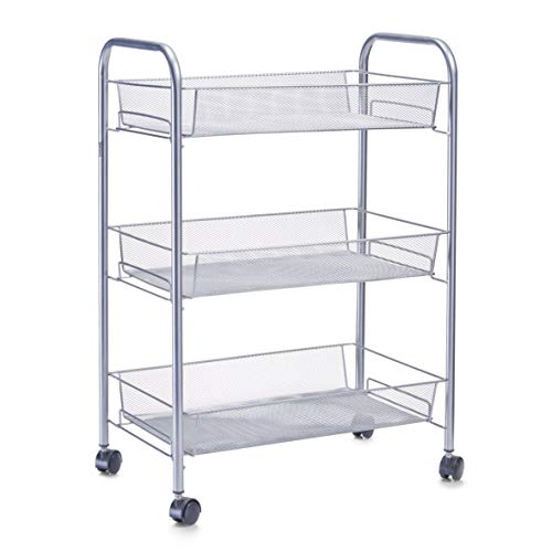 Zeller 17720 Etagen-Rollwagen Mesh 43.5 x 26 x 62.5 cm, grau, 1er Pack von ZELLER PRESENT SCHÖNER LEBEN. PRAKTISCH WOHNEN.