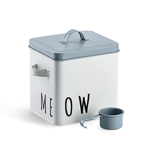 Zeller 19219 Futterdose "Meow", Metall, weiß/blau, ca. 23,4 x 16,2 x 18,5/21 cm Zeller 19219 Futterdose "Meow", Metall, weiß/blau, ca. 23,4 x 16,2 x 18,5/21 cm von ZELLER PRESENT SCHÖNER LEBEN. PRAKTISCH WOHNEN.