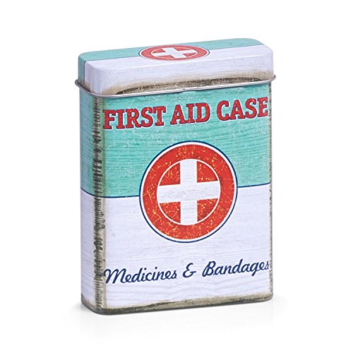 Zeller 19225 Medizin-Box 'First Aid', Metall, ca. 7 x 2,7 x 9,4 cm, Pflasterbox, Notfallbox, Arzneimittel von ZELLER PRESENT SCHÖNER LEBEN. PRAKTISCH WOHNEN.
