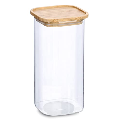 Zeller 19492 Vorratsglas m. Bambusdeckel, 900 ml, ca. 10 x 10 x 22 cm von ZELLER PRESENT SCHÖNER LEBEN. PRAKTISCH WOHNEN.
