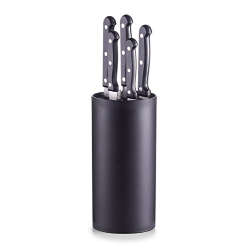 Zeller 24561 Messerblock-Set, 6-tlg., Kunststoff/Edelstahl, ca. Ø 11 x 22 cm von ZELLER PRESENT SCHÖNER LEBEN. PRAKTISCH WOHNEN.