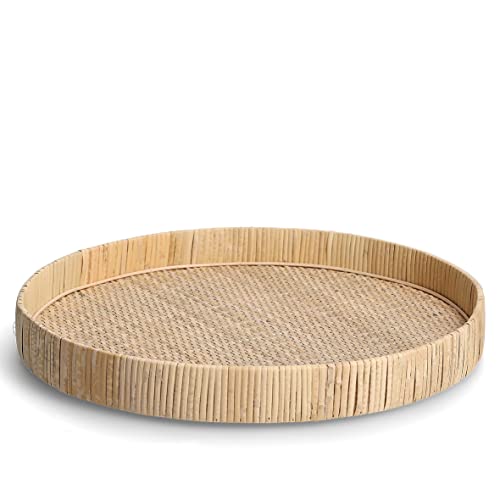 Zeller 25171 Dekotablett Nature, Rattan, ca. Ø 40 x 5 cm, Serviertablett, Dekoration, Naturprodukt von ZELLER PRESENT SCHÖNER LEBEN. PRAKTISCH WOHNEN.