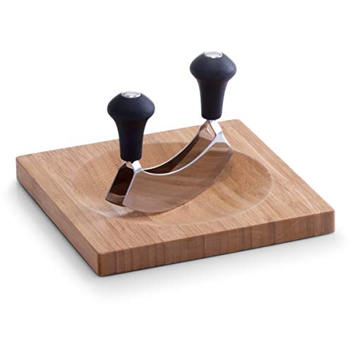Zeller 25295 Kräuterbrett mit Wiegemesser, Bambus, ca. 20 x 20 x 2 cm, Kräuterschneidebrett, Schneidebrett von ZELLER PRESENT SCHÖNER LEBEN. PRAKTISCH WOHNEN.
