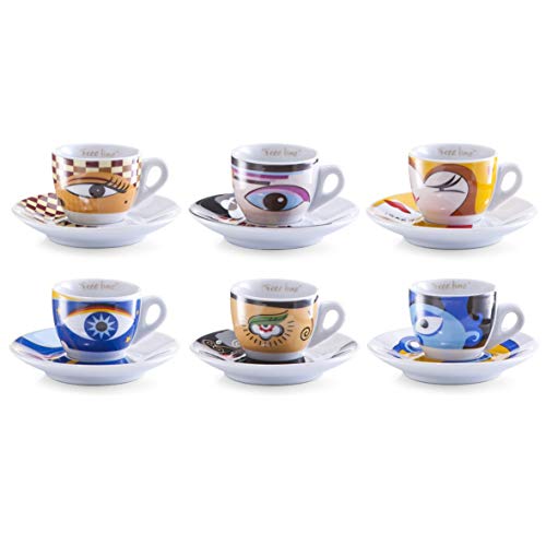 Zeller 26510 Espressotassen Set 12-teilig Magic Eyes, White von ZELLER PRESENT SCHÖNER LEBEN. PRAKTISCH WOHNEN.