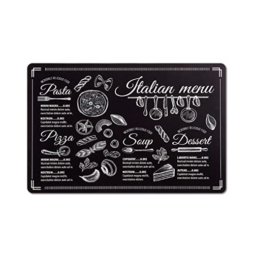 Zeller 27027 Platzset 'Italian Menu', Kunststoff, schwarz, ca. 43,5 x 28,5 cm von ZELLER PRESENT SCHÖNER LEBEN. PRAKTISCH WOHNEN.