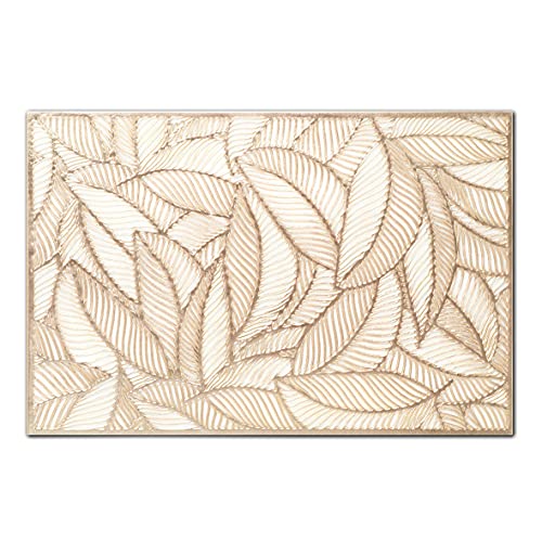Zeller 27063 Platzset 'Farn', Kunststoff, Gold, ca. 45 x 30 cm von ZELLER PRESENT SCHÖNER LEBEN. PRAKTISCH WOHNEN.