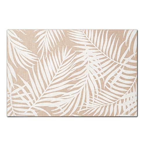 Zeller 27067 Platzset 'Palme', Polyleinen, weiß, ca. 45 x 30 cm von ZELLER PRESENT SCHÖNER LEBEN. PRAKTISCH WOHNEN.