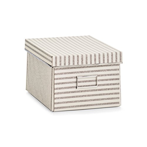 Zeller Aufbewahrungsbox Stripes, Pappe, Beige von ZELLER PRESENT SCHÖNER LEBEN. PRAKTISCH WOHNEN.