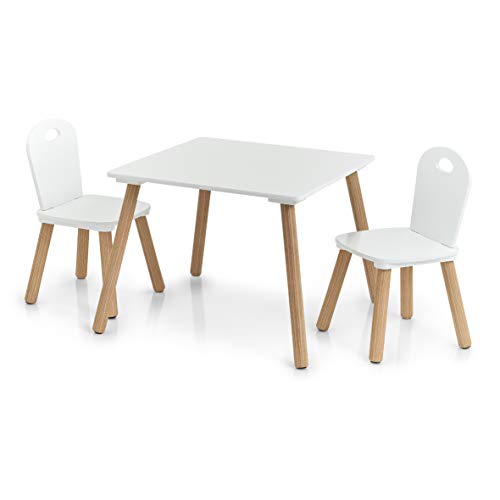 Zeller Kinder-Sitzgarnitur Scandi, 3-TLG, Holz, Tisch: 55x55x43,5 cm Stuhl: 28x28x50 cm 13501 von ZELLER PRESENT SCHÖNER LEBEN. PRAKTISCH WOHNEN.