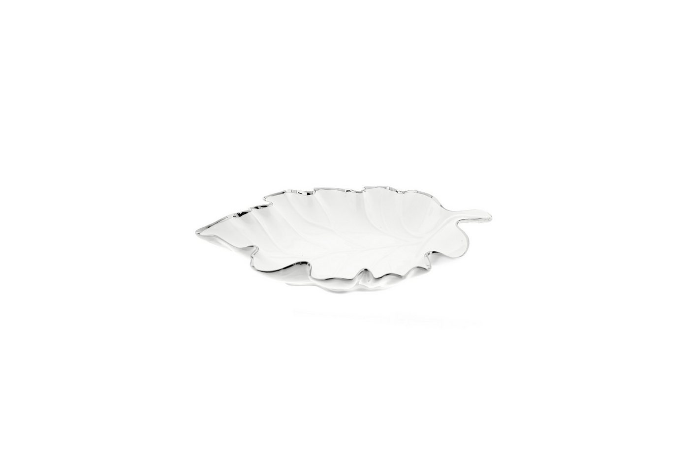 ZELLERFELD Servierschale in Blattform aus Porzellan mit Silberrand - stilvoll & edel, Porzellan, (Packung, 1-tlg), Porzellan, Silberumrandung von ZELLERFELD