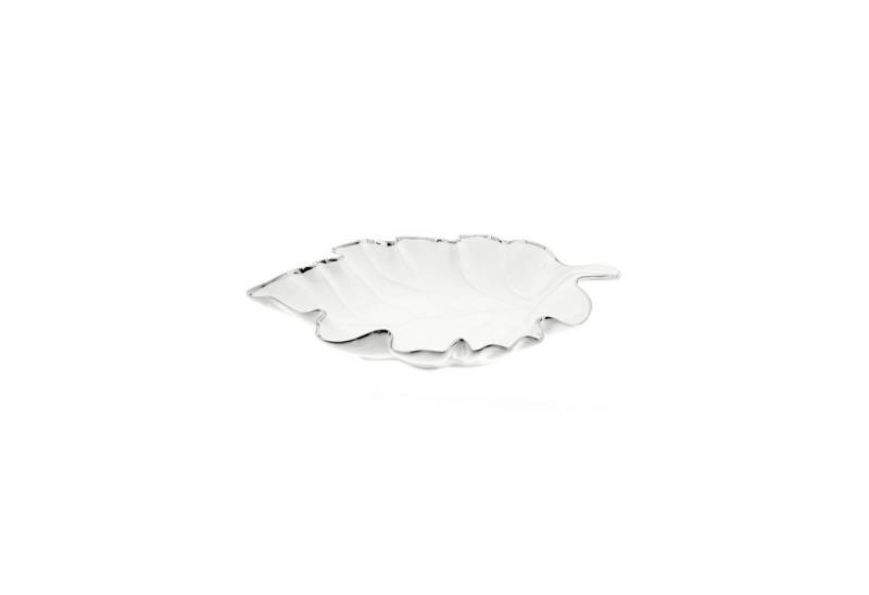 ZELLERFELD Servierschale in Blattform aus Porzellan mit Silberrand - stilvoll & edel, Porzellan, (Packung, 1-tlg), Porzellan, Silberumrandung von ZELLERFELD