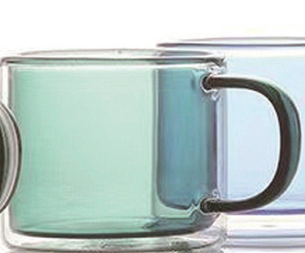 ZELLERFELD Teeglas 2er Set Borosilikat Glas mit Henkel 250 ml für Kaffee & Tee grün, Borosilikat Glas von ZELLERFELD