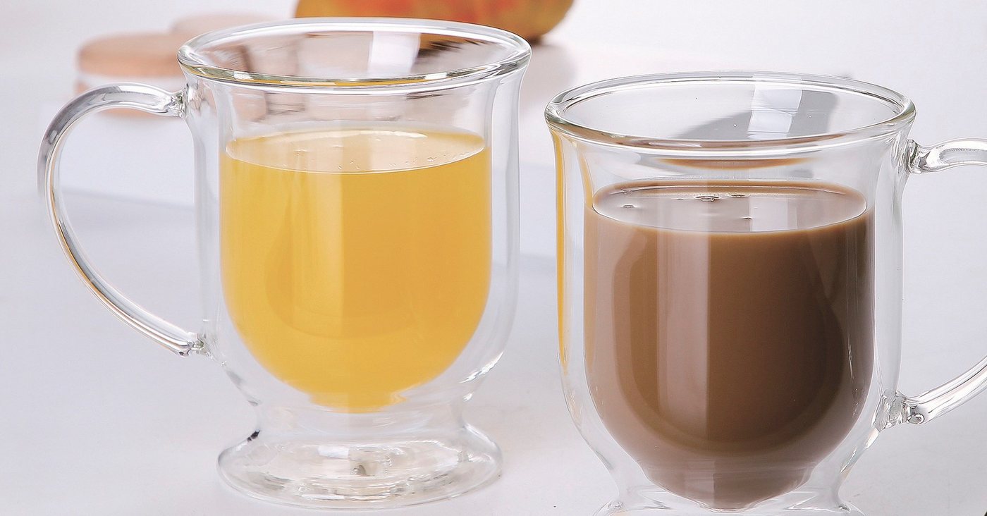 ZELLERFELD Thermoglas 2er Set Doppelwand Glas mit Henkel 300 ml Tee / Kaffeegläser, Glas ZELLERFELD Thermoglas 2er Set Doppelwand Glas mit Henkel 300 ml Tee / Kaffeegläser, Glas von ZELLERFELD