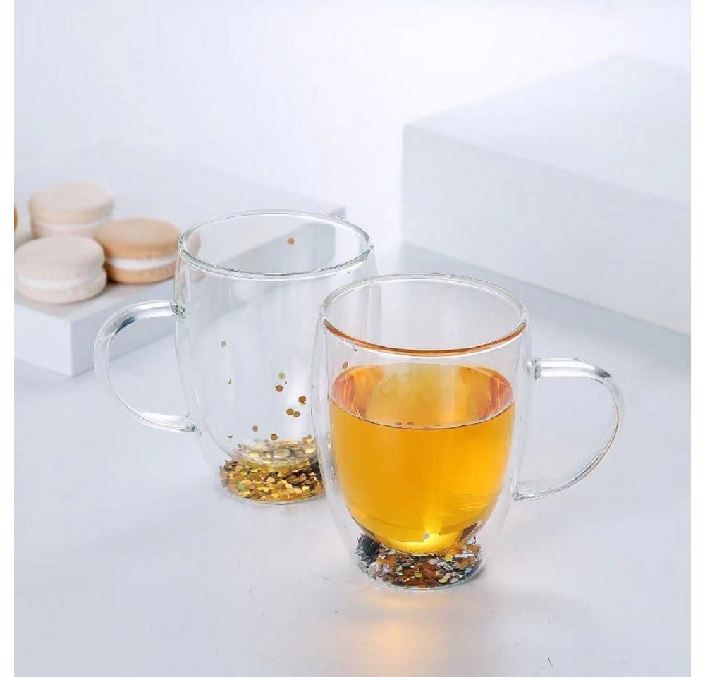 ZELLERFELD Thermoglas 2er Set Doppelwand Glas mit Henkel 350 ml Tee / Kaffeegläser, Glas ZELLERFELD Thermoglas 2er Set Doppelwand Glas mit Henkel 350 ml Tee / Kaffeegläser, Glas von ZELLERFELD