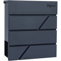 Zelsius - Briefkasten Solid mit Zeitungsfach integrierter Soft-Close-Effekt RAL7016 Anthrazit von ZELSIUS