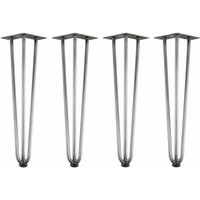 Hairpin Legs, 4er Set, 45 cm, Rohstahl, Tischbeine aus Stahl 3 Streben - Zelsius von ZELSIUS