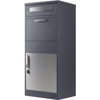 Zelsius - Paketbriefkasten, RAL7016 Anthrazit mit Edelstahl Elementen, Briefkasten mit Diebstahlsperre von ZELSIUS