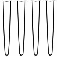 Zelsius - 4er Set Hairpin Legs, 71 cm, schwarz, 2 Streben Tischbeine von ZELSIUS
