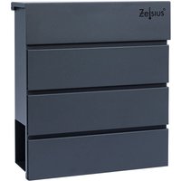Zelsius - Briefkasten Straight mit Zeitungsfach integrierter Soft-Close-Effekt RAL7016 Anthrazit von ZELSIUS