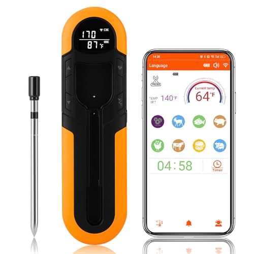 Wireless Fleischthermometer Smart Alarm IP67 Wasserdichtes 150m Bluetooth Meat Thermometer mit APP Bratenthermometer für BBQ Ofen Küche Kochen Rotisserie Airfryer Sicher im Geschirrspüler Wireless Fleischthermometer Smart Alarm IP67 Wasserdichtes 150m Bluetooth Meat Thermometer mit APP Bratenthermometer für BBQ Ofen Küche Kochen Rotisserie Airfryer Sicher im Geschirrspüler von ZEMBSOYA