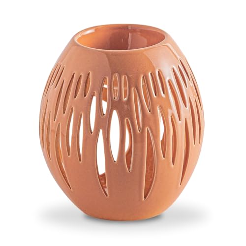 Duftbrenner Céramy Ovali Terracotta - Parfümierte Atmosphäre - Modisches Kunsthandwerksobjekt - Moderne parfümierte Innenräume - Minimalistische Geschenkdekoration - 45 ml - H 12,5 cm - Zen'Arôme von ZEN ARÔME