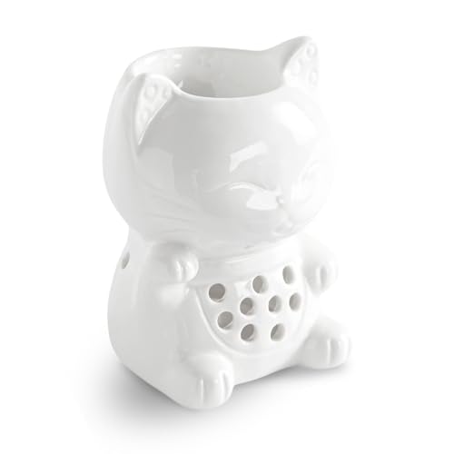 Duftbrenner Céramy Tommy - Multifunktionaler Glücksbringer - Einfache Aromatherapie - Maneki-Neko Katzendeko - Tierfigur - 40 ml - H 12,5 cm - Zen'Arôme von ZEN ARÔME