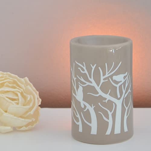 Duftwachsbrenner Fondant Parfümiert - Verbrennt Raumduft und ätherische Öle Aromatherapie - Teelichthalter Treebee aus Grauer Keramik mit Naturdekor - Höhe 11 cm : - Zen'Arôme Duftwachsbrenner Fondant Parfümiert - Verbrennt Raumduft und ätherische Öle Aromatherapie - Teelichthalter Treebee aus Grauer Keramik mit Naturdekor - Höhe 11 cm : - Zen'Arôme von ZEN ARÔME