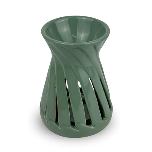 Parfümbrenner Ceramy Corta Grün - Parfümierte Atmosphäre - Modernes Kunsthandwerksobjekt - Schmelzender parfümierter Brenner - Minimalistische Multifunktionsdekoration - 50 ml - H 12 cm - Zen'Arôme von ZEN ARÔME