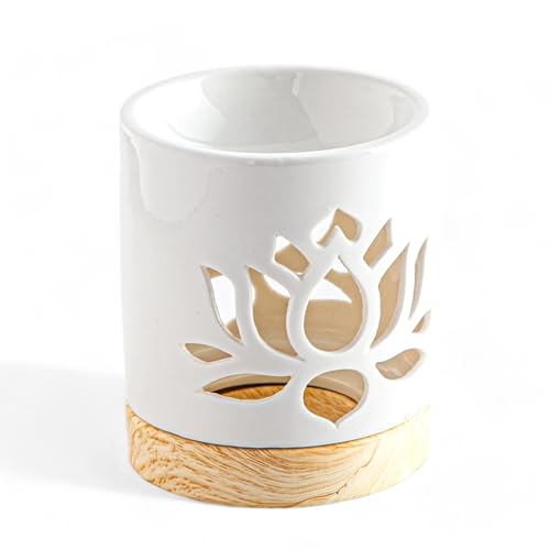 Parfümbrenner Ceramy Seerose - Parfümierter Fondantbrenner - Objet Artisanal à la Mode Lotus- Diffusor für ätherische Öle, Düfte und Fragrances - - 50 ml - H 10,5 cm - Zen'Arôme von ZEN ARÔME