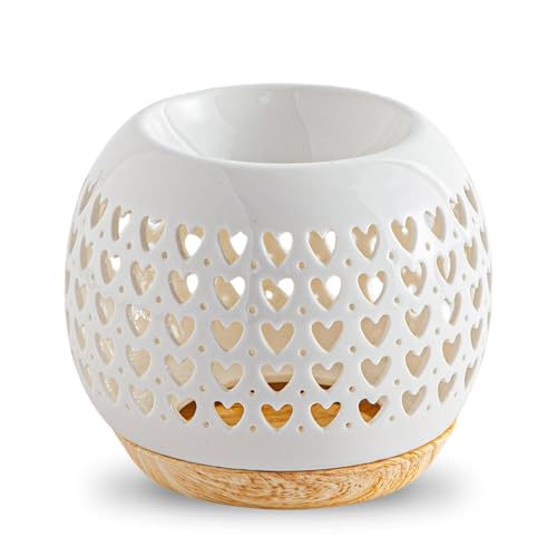 Parfumbrenner Ceramy Coeur - Parfümierter Fondantbrenner - Modisches Kunsthandwerksobjekt - Diffusor für ätherische Öle, Düfte und Fragrances - Inhalt 50 ml - H 9,5 cm - Zen'Arôme von ZEN ARÔME