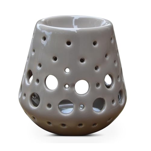 Parfumbrenner Fondant Duftwachs - Diffusor für Öl und Duft - Kerzenhalter Windlicht Aromatherapie aus Keramik mit Lichtprojektion - H 9 cm Loob Grau - Zen'Arôme Parfumbrenner Fondant Duftwachs - Diffusor für Öl und Duft - Kerzenhalter Windlicht Aromatherapie aus Keramik mit Lichtprojektion - H 9 cm Loob Grau - Zen'Arôme von ZEN ARÔME