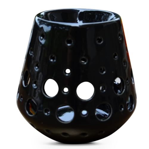Parfumbrenner Fondant Duftwachs - Diffusor für Öl und Duftstoffe - Kerzenhalter Windlicht Aromatherapie aus Keramik mit Lichtprojektion - H 9 cm Loob Schwarz - Zen'Arôme Parfumbrenner Fondant Duftwachs - Diffusor für Öl und Duftstoffe - Kerzenhalter Windlicht Aromatherapie aus Keramik mit Lichtprojektion - H 9 cm Loob Schwarz - Zen'Arôme von ZEN ARÔME