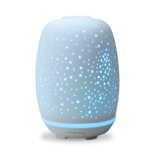 Zen’arôme Stella ätherisches Öl Diffusor - Kaltaromatherapie Ultraschalldiffusor - Multifunktions -Keramik -Multifunktionsdiffusor - farbige LED -Beleuchtung der Umgebung - Automatischer Stopp von ZEN ARÔME