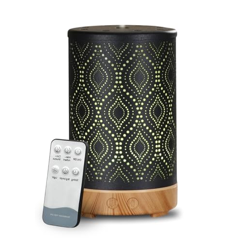 Zen'arôme Ultraschalldiffusor -Sevilla -Aromatherapie, Diffusions -ätherisches Öl, elektrischer Diffusor mit Fernbedienung, anpassbare LED -Beleuchtung, Metallschale mit Originalmuster von ZEN ARÔME