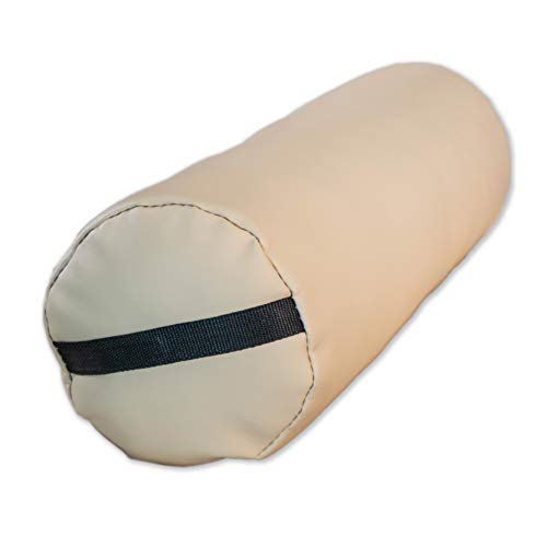 Zen – Fluffy Knie- und Nacken-Rolle für Massageliegen & Therapieliegen 20 x 20 x 66 cm – Lagerungsrolle für Nacken & Knie – Knierolle aus weichem Schaumstoff mit PU-Kunstleder-Bezug (Cremé) von ZEN MASSAGE WARE