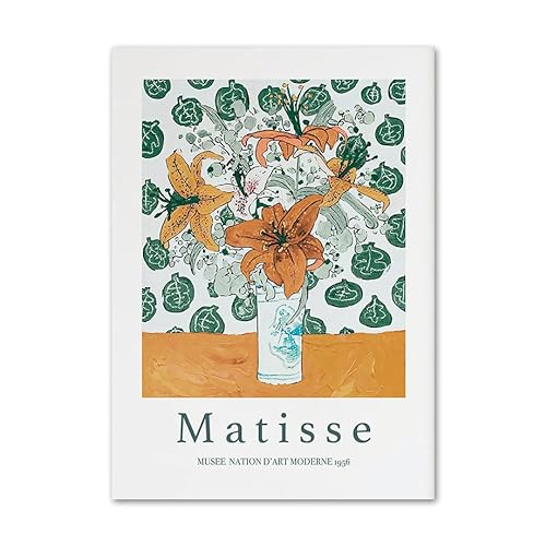 ZENCIX Berühmte Henri Matisse Poster und Drucke Blume Ausstellung Wandkunst Henri Matisse Leinwand Gemälde Moderne Bilder für Home Decor 50x70cmx1 Kein Rahmen von ZENCIX