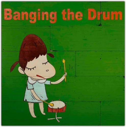 ZENCIX Yoshitomo Nara-Poster, Yoshitomo Nara-Drucke, „Banging The Drum“, Wandkunst, Yoshitomo Nara-Leinwandgemälde, feine Bilder für die Inneneinrichtung, 40 x 40 cm, ohne Rahmen von ZENCIX