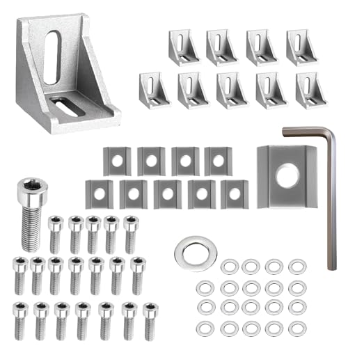 Befestigungsmaterial Winkel Befestigung, Aluprofil 20x20 & 30x30 Winkelverbinder Eckwinkel Eckverbinder Wandhalter 90 Grad Winkel Raster für Strebenprofil Winkel Wandhalter (10stk 30x30) von ZENGSING