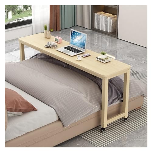 Mobiler Computertisch Überbett-Nachttisch mit Rollen, mobiler Stehschreibtisch aus Holz, Laptop-Schreibtisch, rollender Computerwagen for den Heimgebrauch im Krankenhaus Computertisch mit Rädern(170*4 von ZENGXJYCQINGJIANG