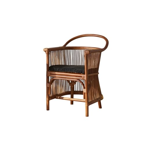 ZENGXJYCQINGJIANG Armlehnen-Freizeitstuhl Rattan Freizeit Stuhl Balkon Haushalt Echt Rattan Stuhl Sub Rückenlehne Sofa Stuhl Rattan Stuhl Rattanstuhl von ZENGXJYCQINGJIANG