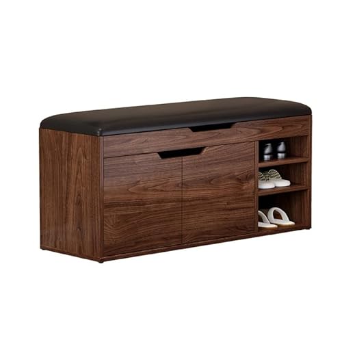 ZENGXJYCQINGJIANG Flurbank Schuhschrank aus massivem Holz, weiche Sitzbank, integrierte Bank, Eingangsbereich, Aufbewahrungsschuhbank Schuhbank(120cm) von ZENGXJYCQINGJIANG