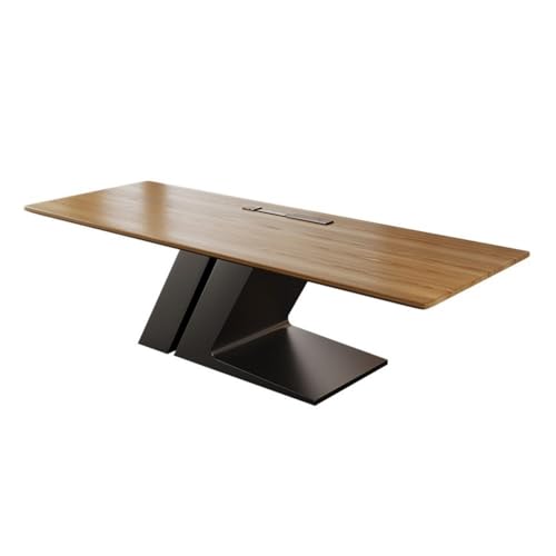 ZENGXJYCQINGJIANG Gaming-Schreibtisch Moderner Chefschreibtisch mit Tischplatte aus Eschenholz und kreativem Metallfuß, großer PC-Arbeitsplatz-Schreibtisch(M) von ZENGXJYCQINGJIANG