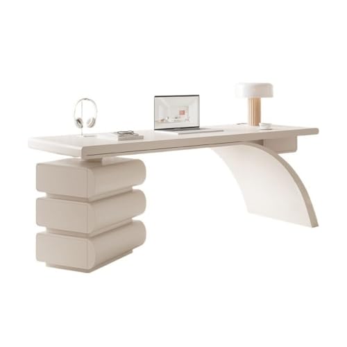 ZENGXJYCQINGJIANG Gaming-Schreibtisch Moderner Schreibtisch im französischen Stil mit künstlerischen Beinen, Kleiner Arbeitstisch 3 Schubladen(L) von ZENGXJYCQINGJIANG