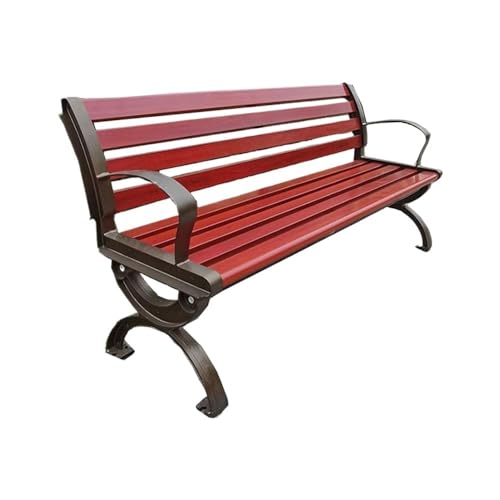 ZENGXJYCQINGJIANG Gartenbank Gartenstuhl mit Rückenlehne for den Außenbereich, Freizeitbank aus Holz, Sitzbank mit Rahmen aus Aluminiumguss Outdoor Bank von ZENGXJYCQINGJIANG