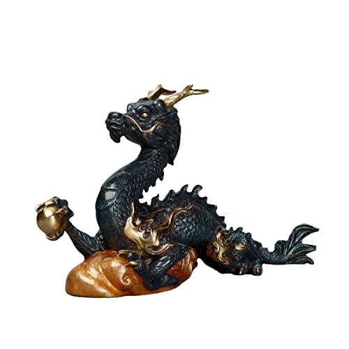 ZENGXJYCQINGJIANG Schreibtischdekor Drache Drache Zodiac Messing Handwerk Zuhause Wohnzimmer Eingang Messing Dekorationen Einweihungsparty Eröffnung Dekorative Objekte von ZENGXJYCQINGJIANG